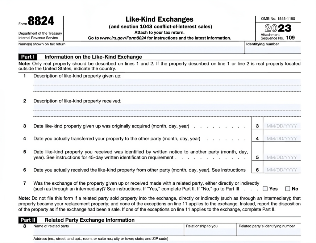 irs tax form 8824 to identify a like-kind property to remain compliant with a 1031 exchange.